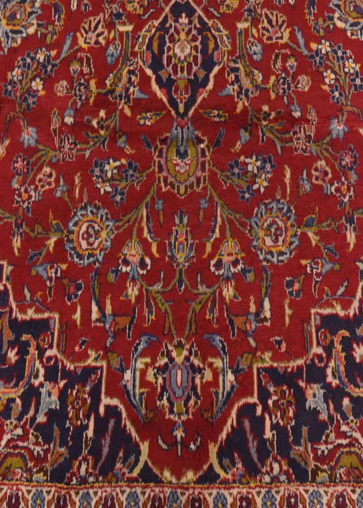 9' 8 x 13' Hand Knotted Kashan Persian Wool Rug