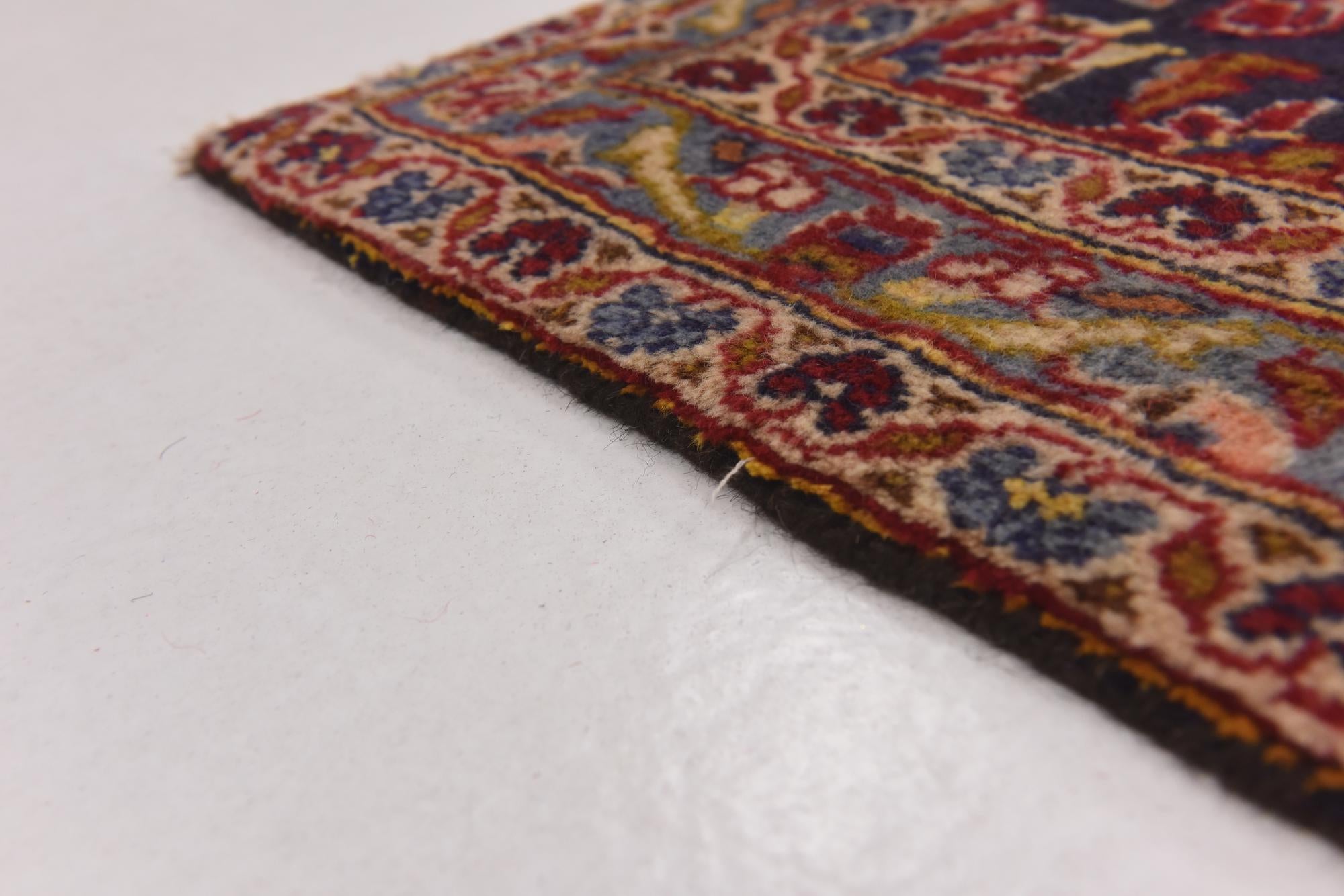 9' 8 x 13' Hand Knotted Kashan Persian Wool Rug
