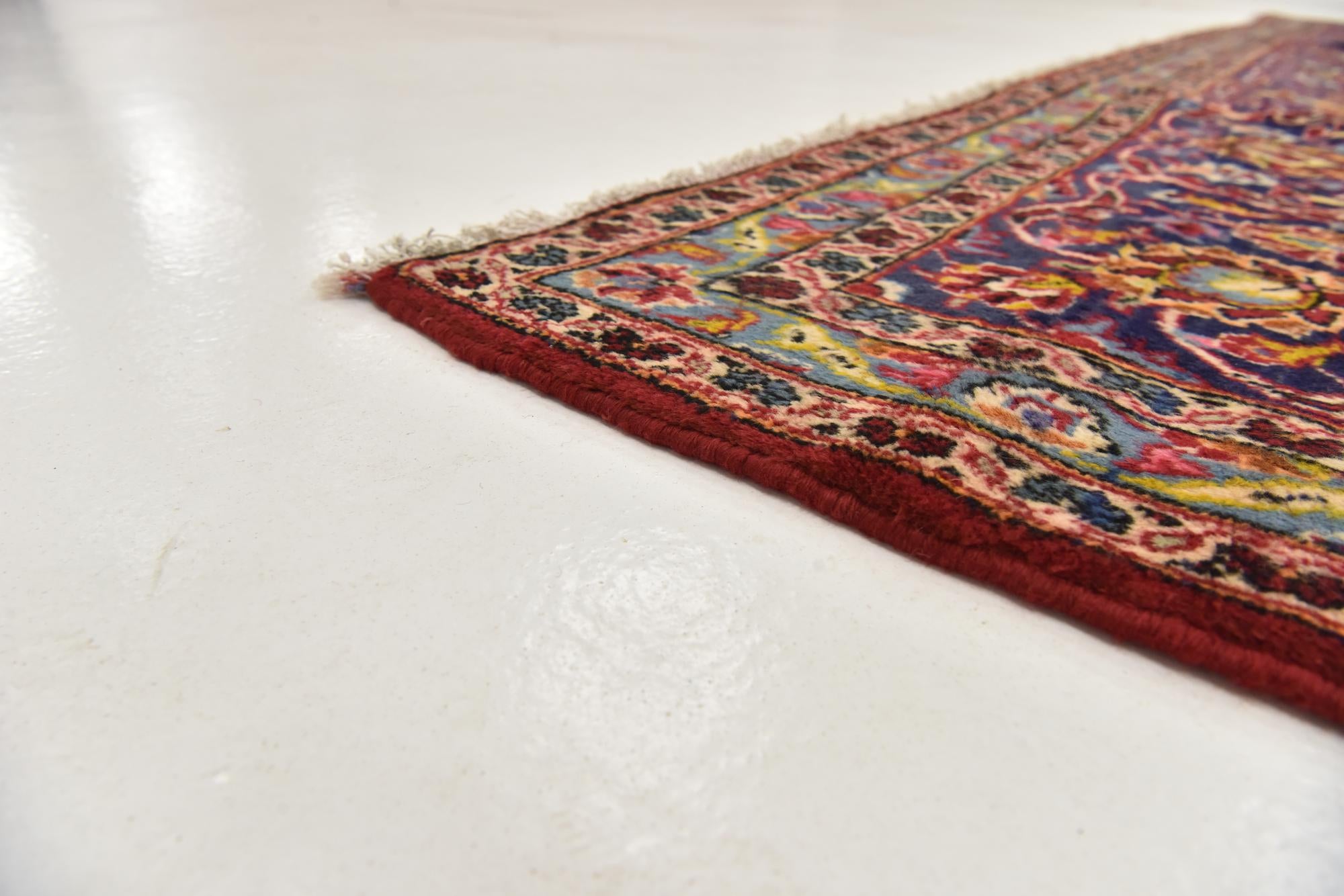 9' 7 x 13' 3 Hand Knotted Kashan Persian Wool Rug