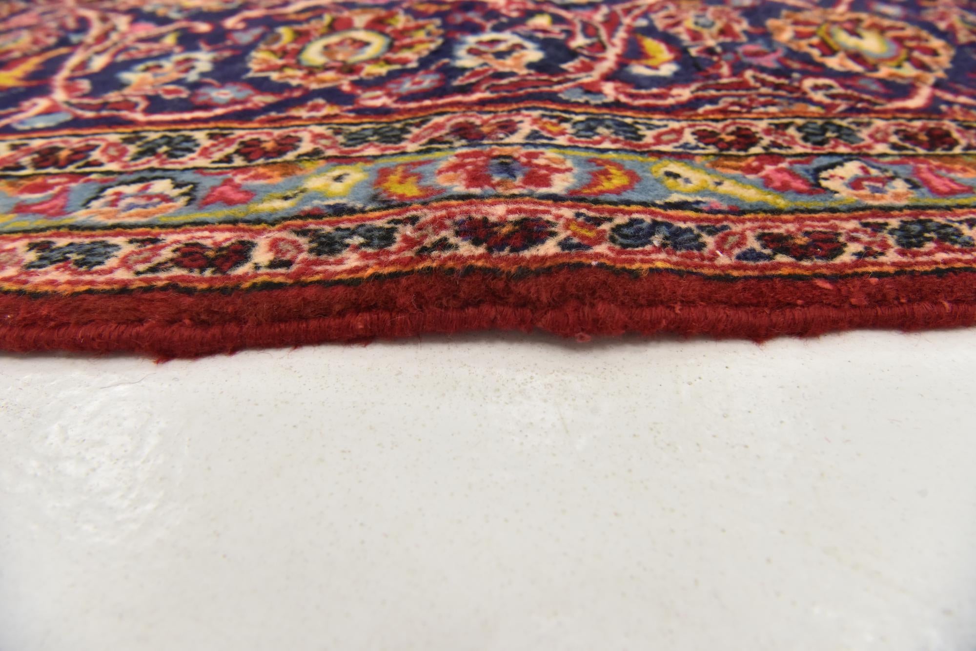 9' 7 x 13' 3 Hand Knotted Kashan Persian Wool Rug