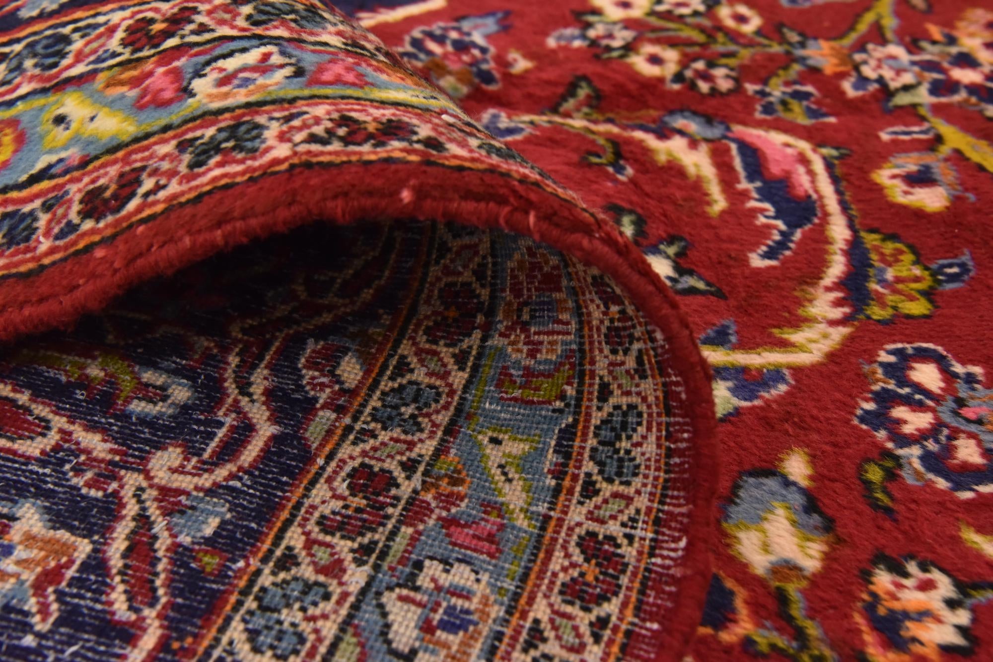 9' 7 x 13' 3 Hand Knotted Kashan Persian Wool Rug
