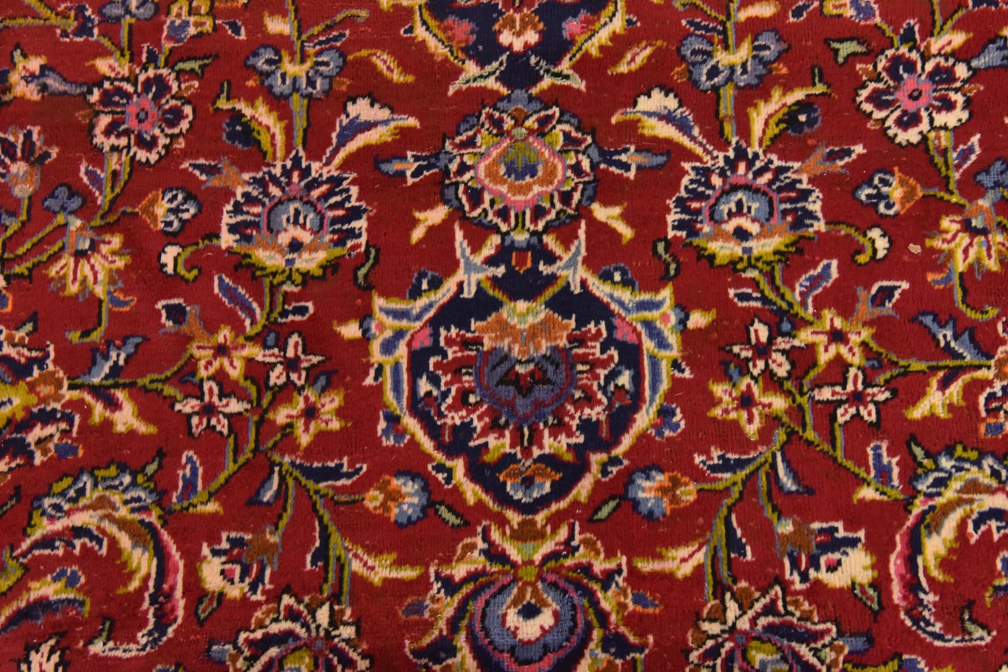 9' 7 x 13' 3 Hand Knotted Kashan Persian Wool Rug