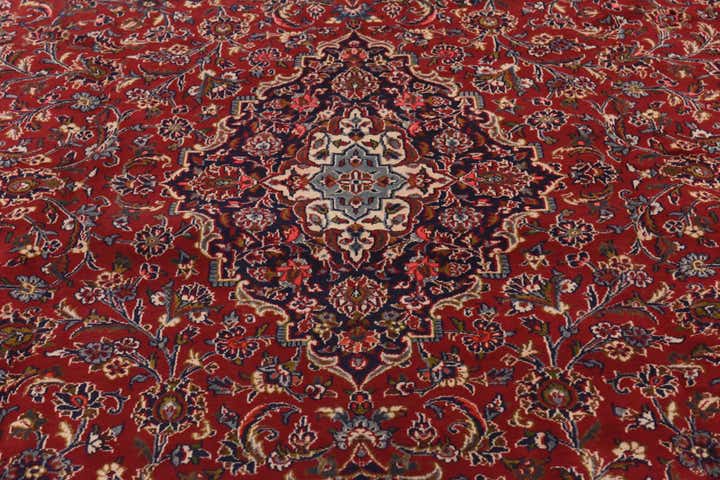 9' 5 x 12' 8 Hand Knotted Kashan Persian Wool Rug