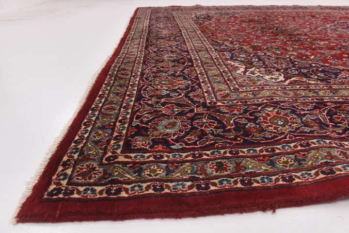 9' 5 x 12' 8 Hand Knotted Kashan Persian Wool Rug