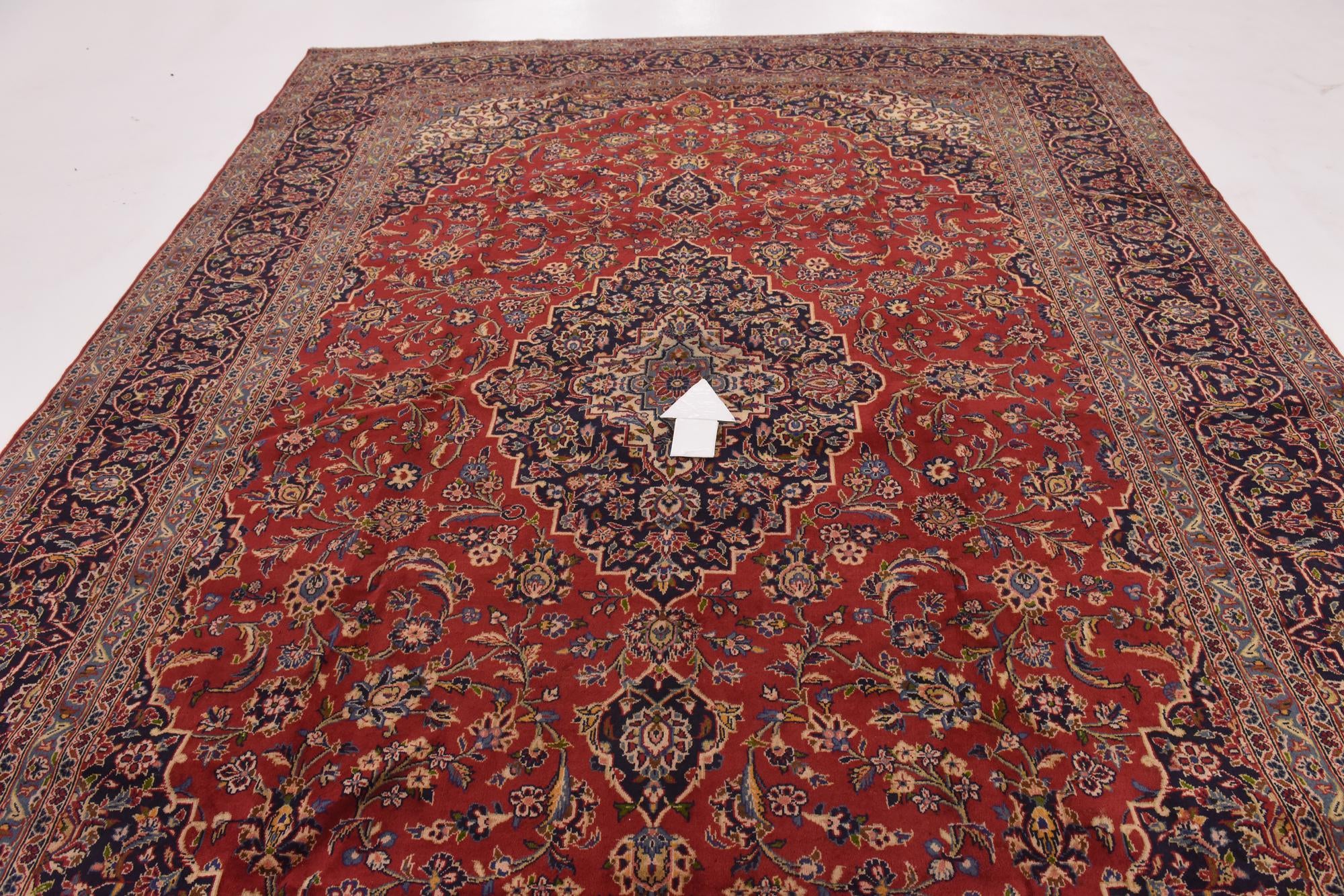 9' 9 x 13' 4 Hand Knotted Kashan Persian Wool Rug
