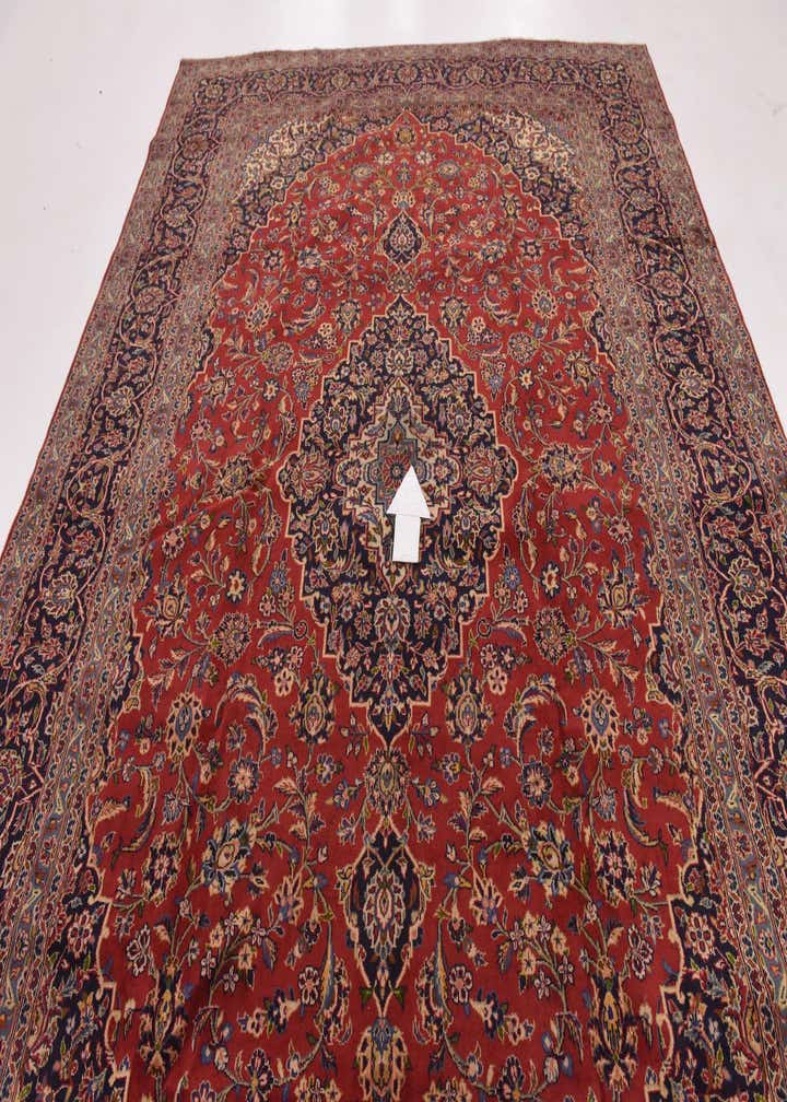9' 9 x 13' 4 Hand Knotted Kashan Persian Wool Rug