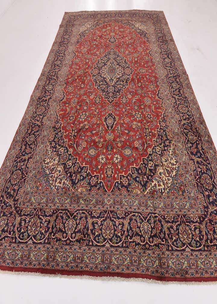 9' 9 x 13' 4 Hand Knotted Kashan Persian Wool Rug