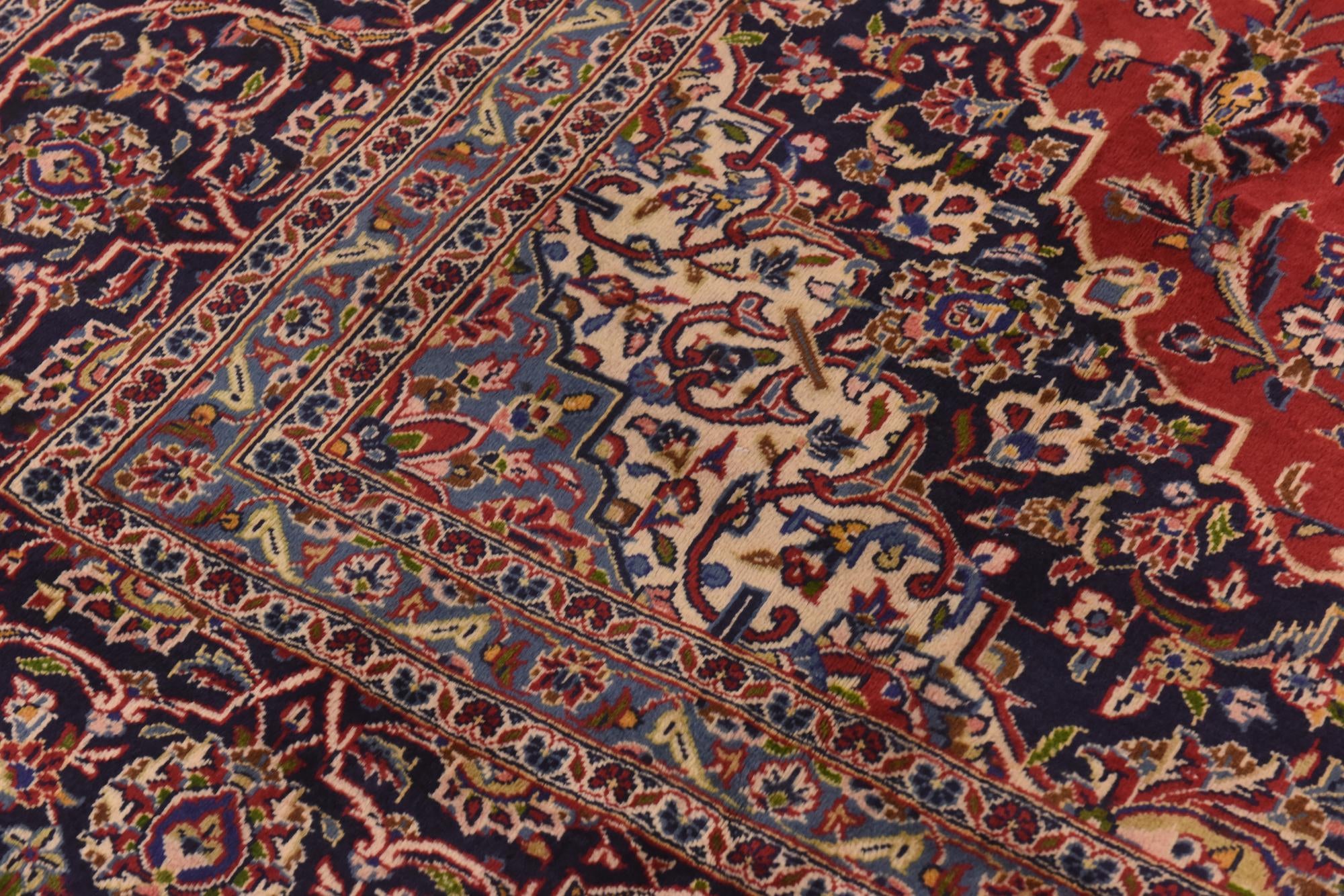 9' 9 x 13' 4 Hand Knotted Kashan Persian Wool Rug