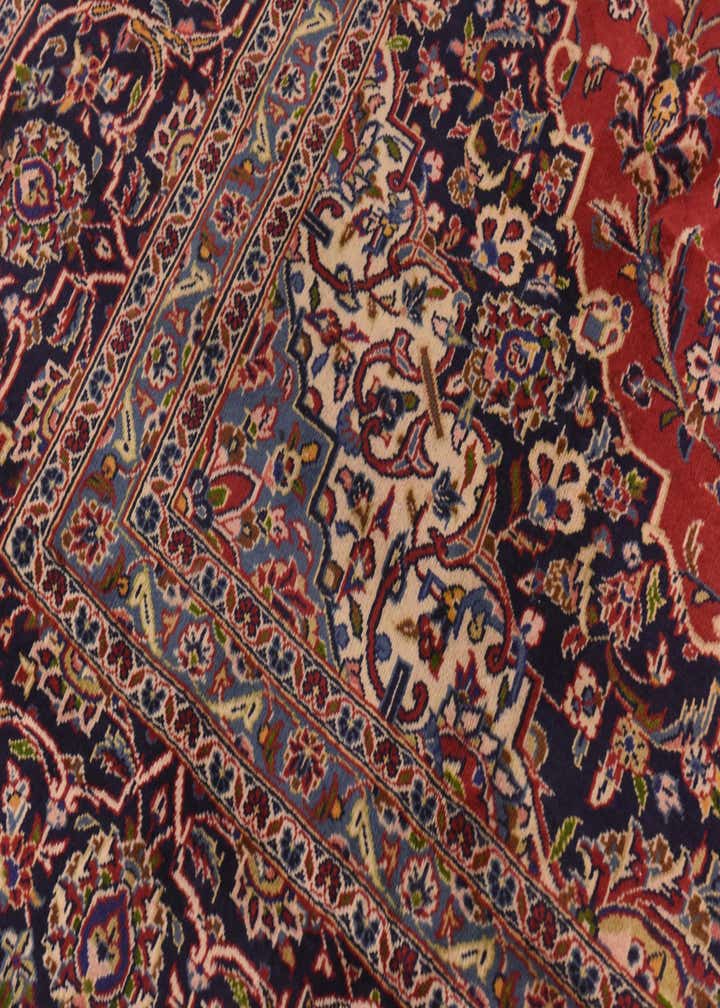 9' 9 x 13' 4 Hand Knotted Kashan Persian Wool Rug