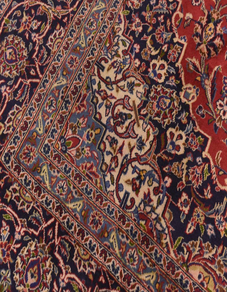 Detail image of 9' 9 x 13' 4 Hand Knotted Kashan Persian Wool Rug
