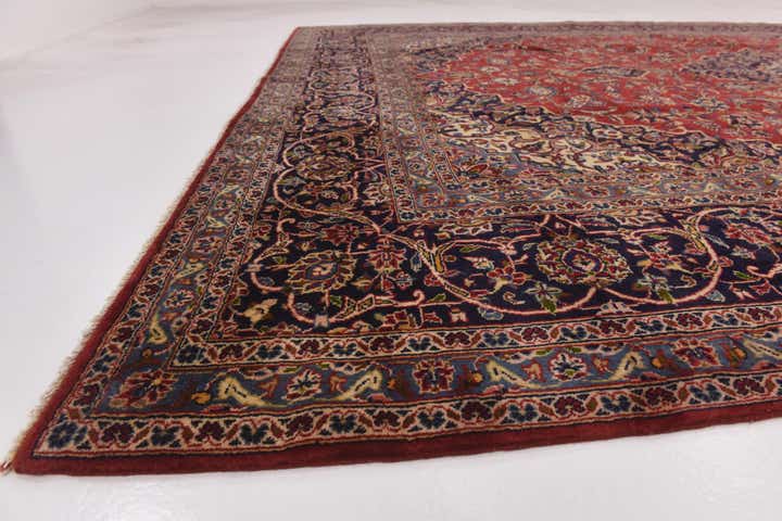 9' 9 x 13' 4 Hand Knotted Kashan Persian Wool Rug