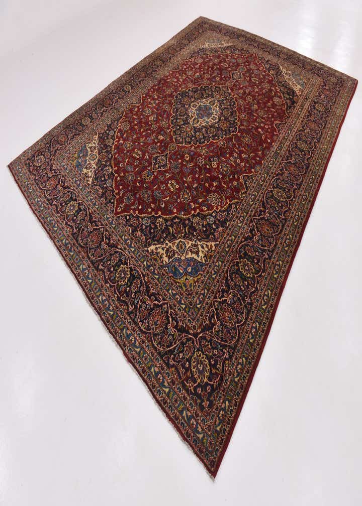 10' x 13' 2 Hand Knotted Kashan Persian Wool Rug