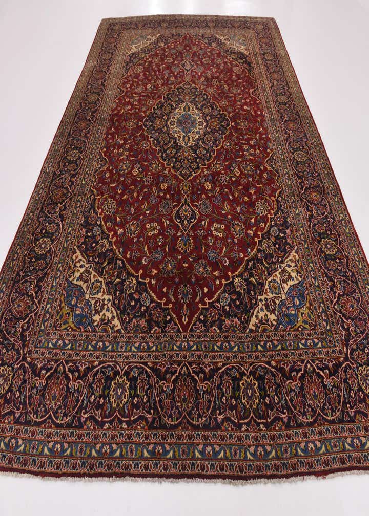10' x 13' 2 Hand Knotted Kashan Persian Wool Rug