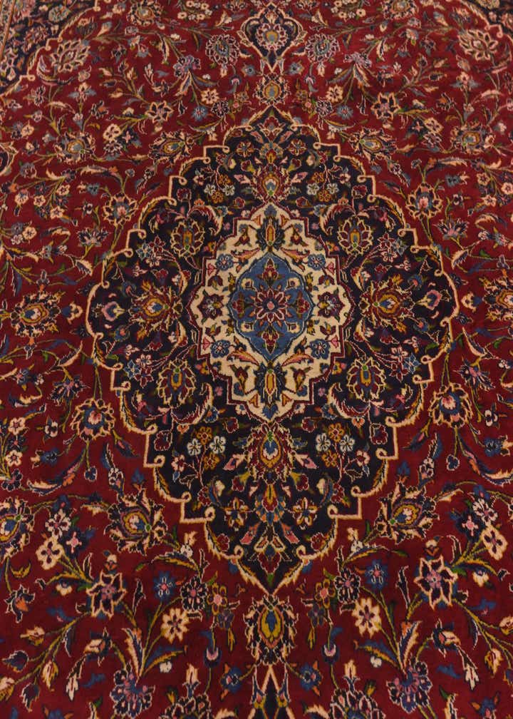 10' x 13' 2 Hand Knotted Kashan Persian Wool Rug