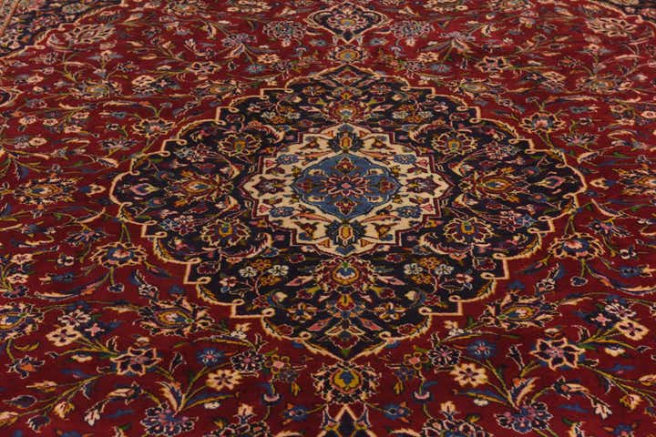 10' x 13' 2 Hand Knotted Kashan Persian Wool Rug