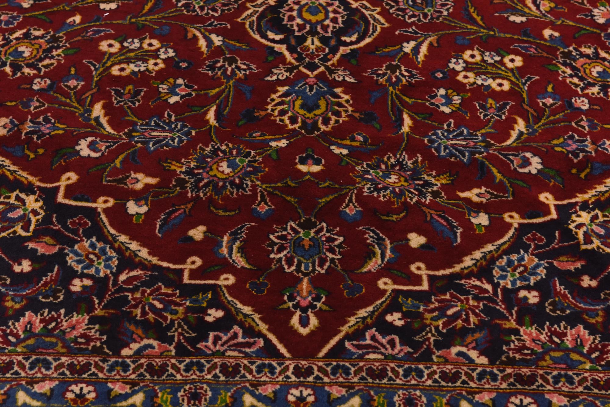 10' x 13' 2 Hand Knotted Kashan Persian Wool Rug