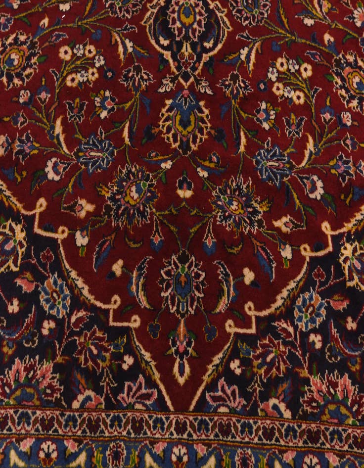 Detail image of 10' x 13' 2 Hand Knotted Kashan Persian Wool Rug