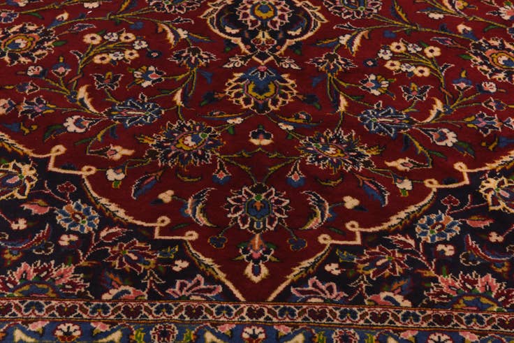 Detail image of 10' x 13' 2 Hand Knotted Kashan Persian Wool Rug