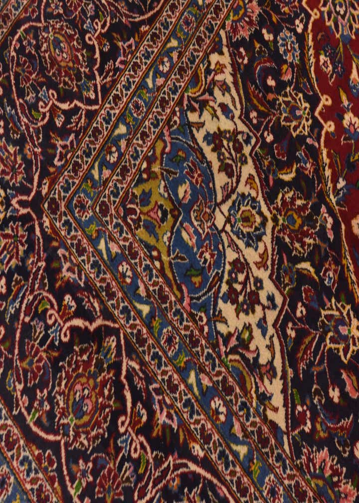 10' x 13' 2 Hand Knotted Kashan Persian Wool Rug