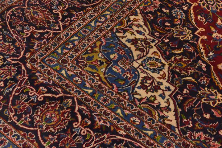 10' x 13' 2 Hand Knotted Kashan Persian Wool Rug