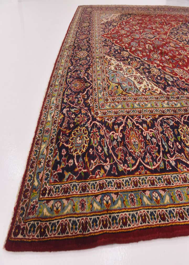 10' x 13' 2 Hand Knotted Kashan Persian Wool Rug