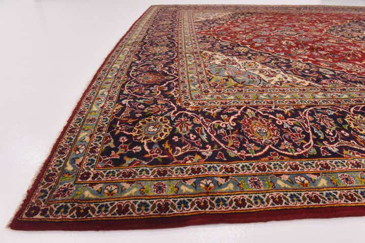 10' x 13' 2 Hand Knotted Kashan Persian Wool Rug