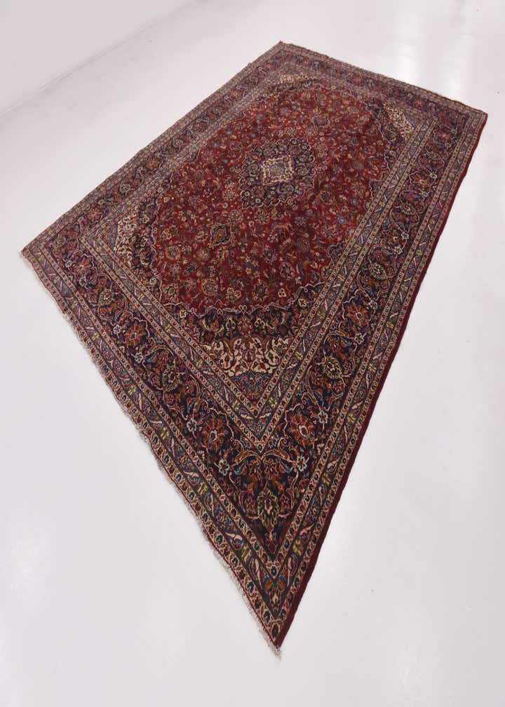 9' 10 x 13' Hand Knotted Kashan Persian Wool Rug