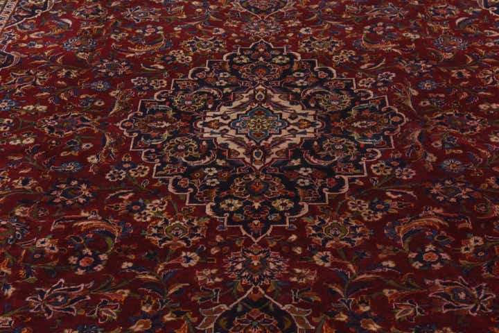9' 10 x 13' Hand Knotted Kashan Persian Wool Rug