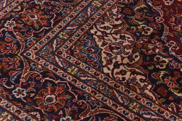 9' 10 x 13' Hand Knotted Kashan Persian Wool Rug