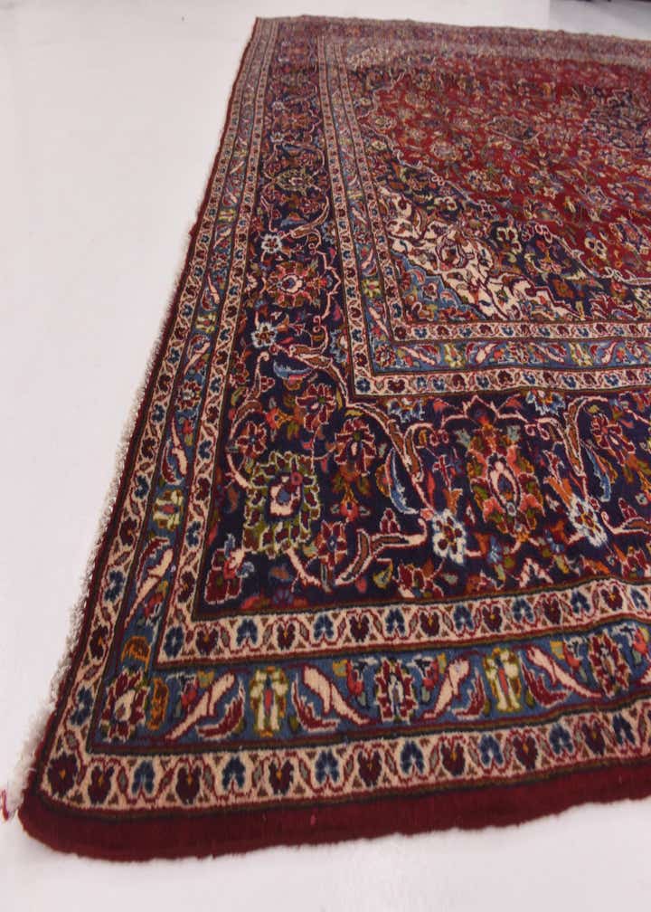 9' 10 x 13' Hand Knotted Kashan Persian Wool Rug