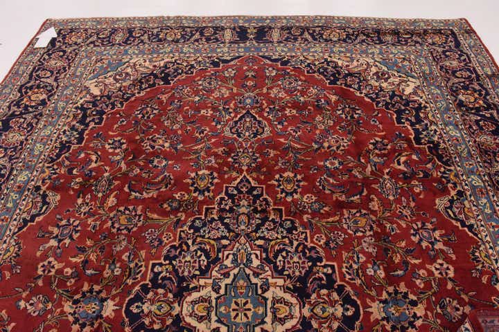 9' 10 x 12' 9 Hand Knotted Kashan Persian Wool Rug