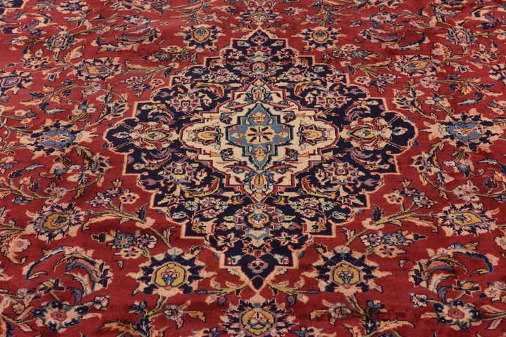 9' 10 x 12' 9 Hand Knotted Kashan Persian Wool Rug