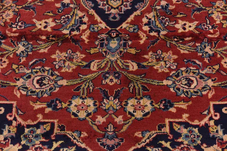 Detail image of 9' 10 x 12' 9 Hand Knotted Kashan Persian Wool Rug