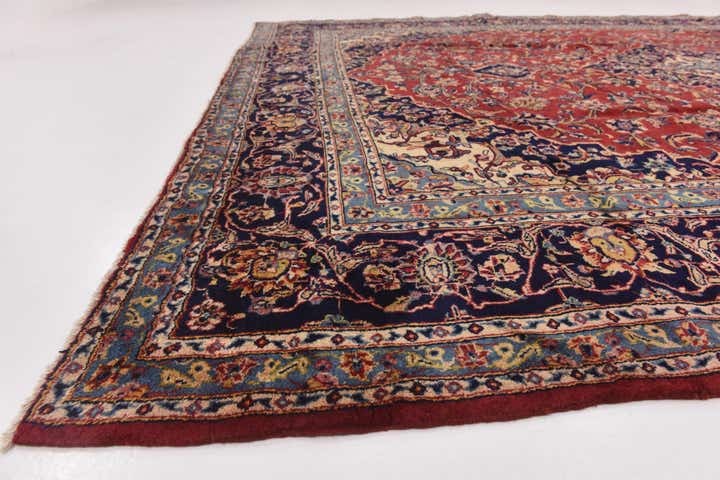 9' 10 x 12' 9 Hand Knotted Kashan Persian Wool Rug