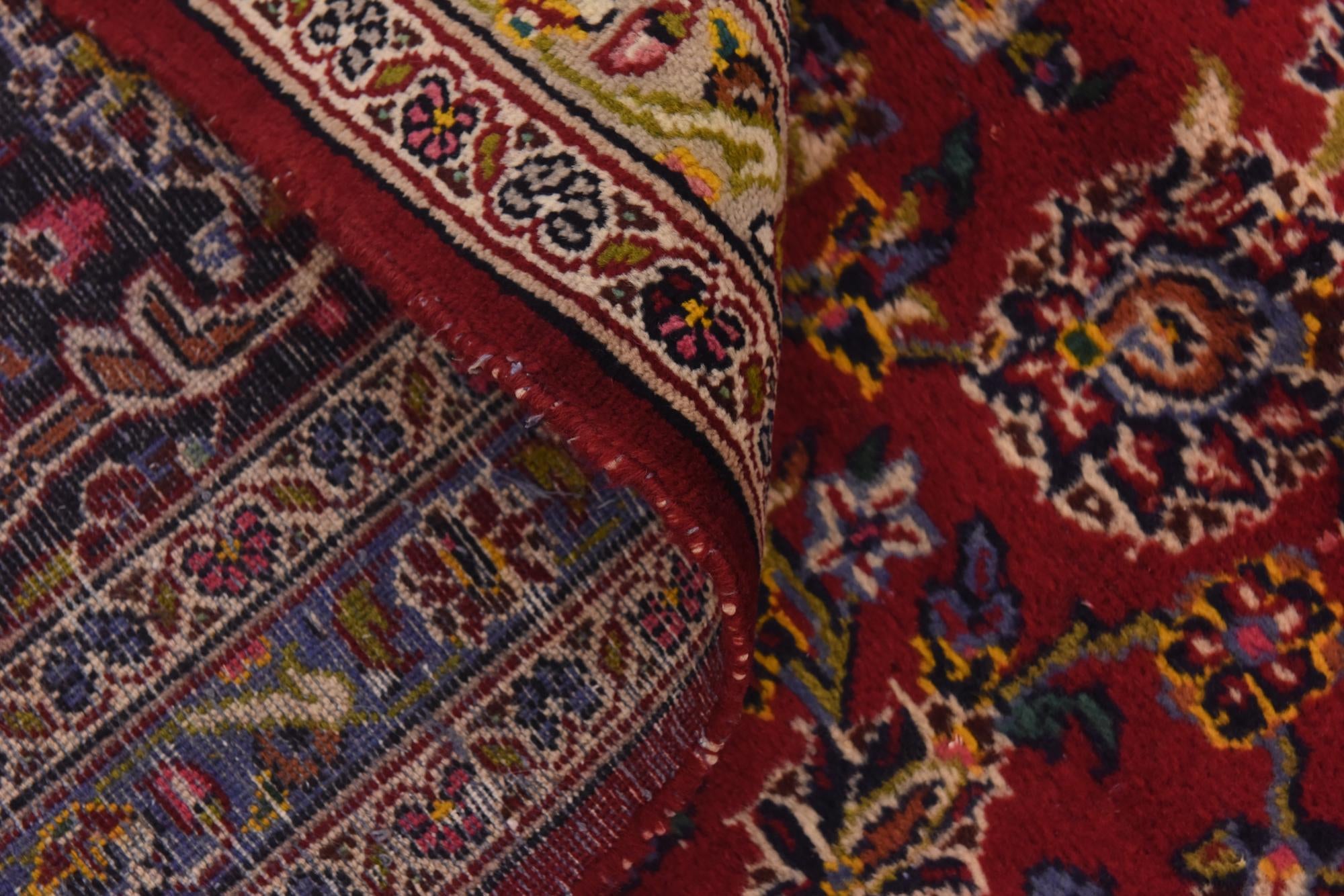 9' 6 x 13' 6 Hand Knotted Kashan Persian Wool Rug