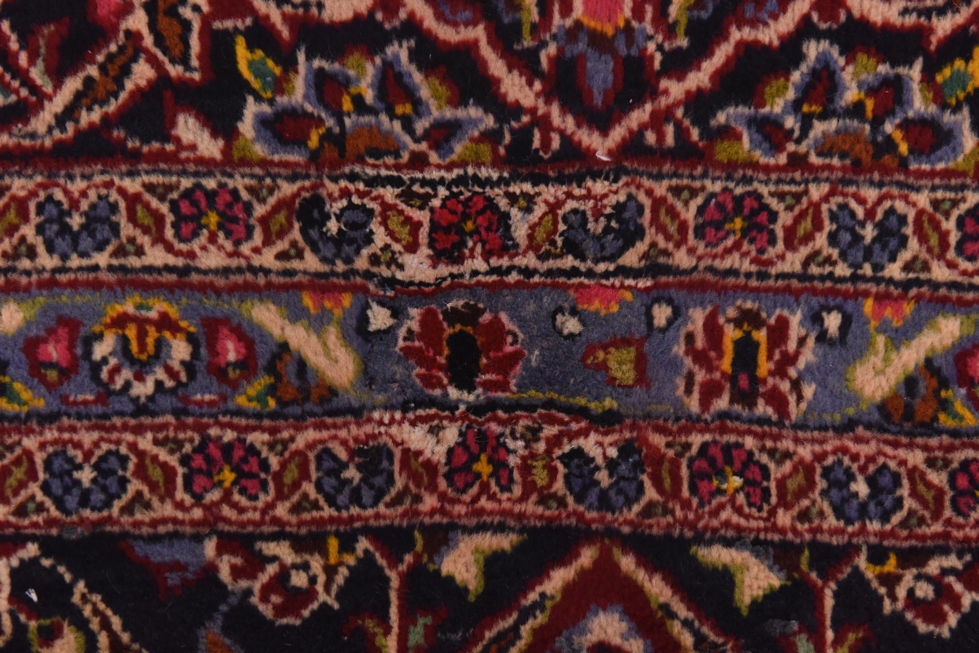 9' 6 x 13' 6 Hand Knotted Kashan Persian Wool Rug