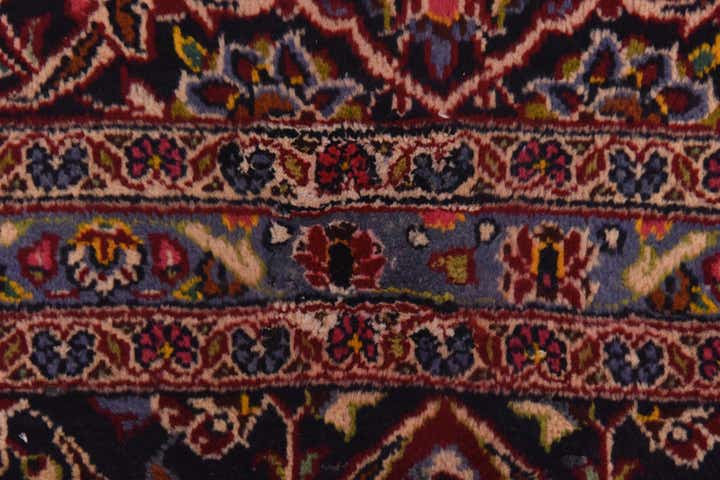 9' 6 x 13' 6 Hand Knotted Kashan Persian Wool Rug