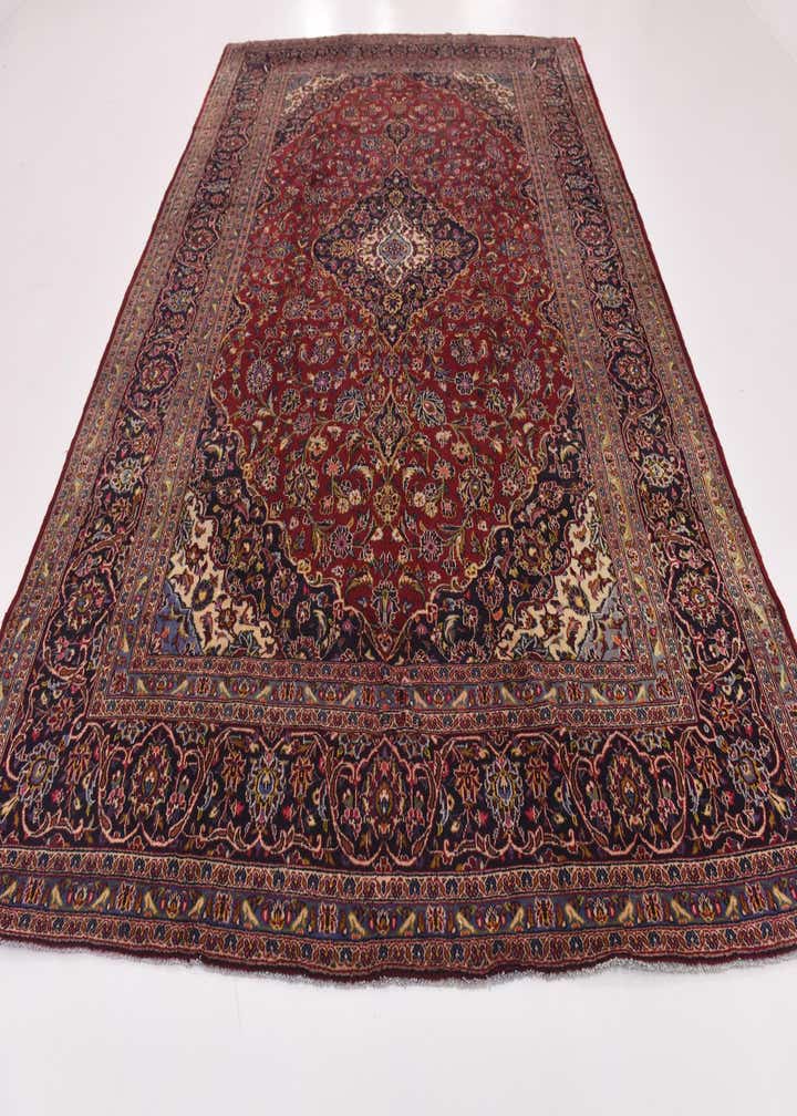 9' 6 x 13' 6 Hand Knotted Kashan Persian Wool Rug