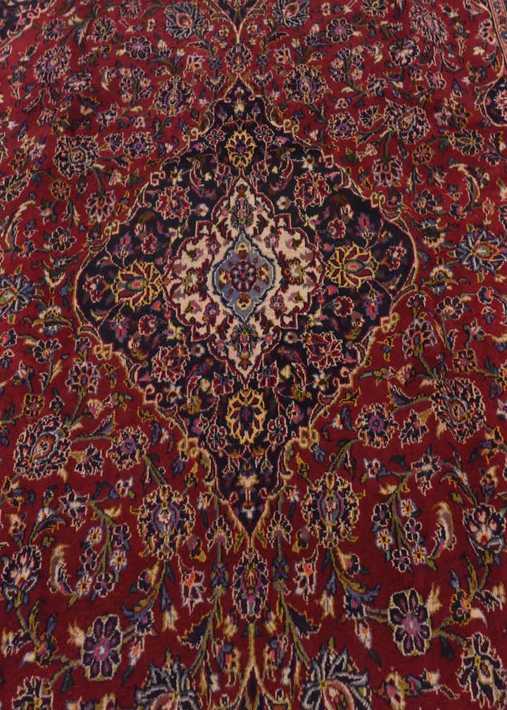 9' 6 x 13' 6 Hand Knotted Kashan Persian Wool Rug