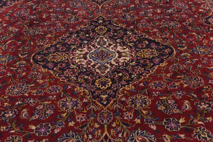 9' 6 x 13' 6 Hand Knotted Kashan Persian Wool Rug