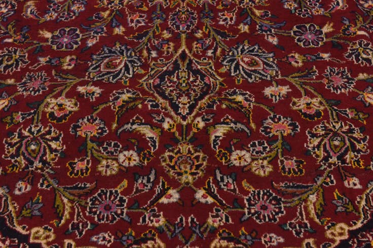 Detail image of 9' 6 x 13' 6 Hand Knotted Kashan Persian Wool Rug