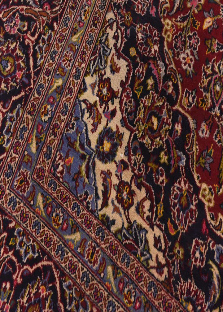 9' 6 x 13' 6 Hand Knotted Kashan Persian Wool Rug
