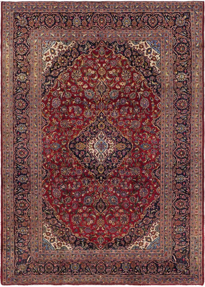 9' 6 x 13' 6 Hand Knotted Kashan Persian Wool Rug