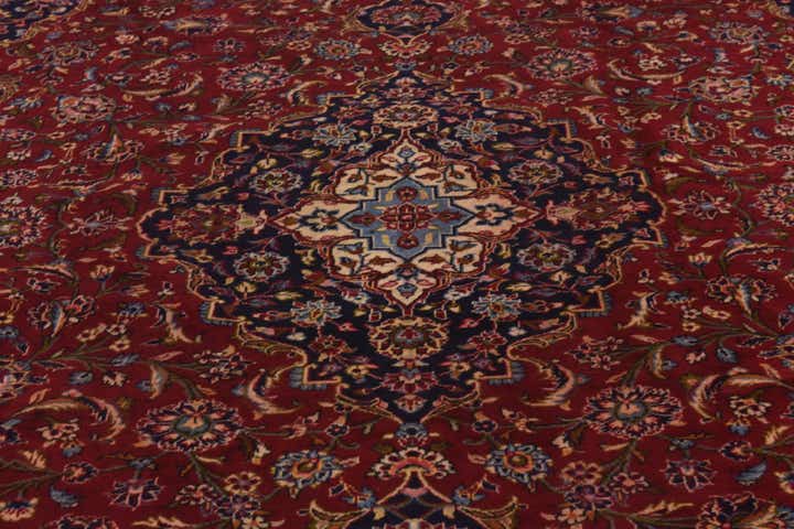 9' 9 x 12' 9 Hand Knotted Kashan Persian Wool Rug