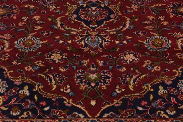 Detail image of 9' 9 x 12' 9 Hand Knotted Kashan Persian Wool Rug