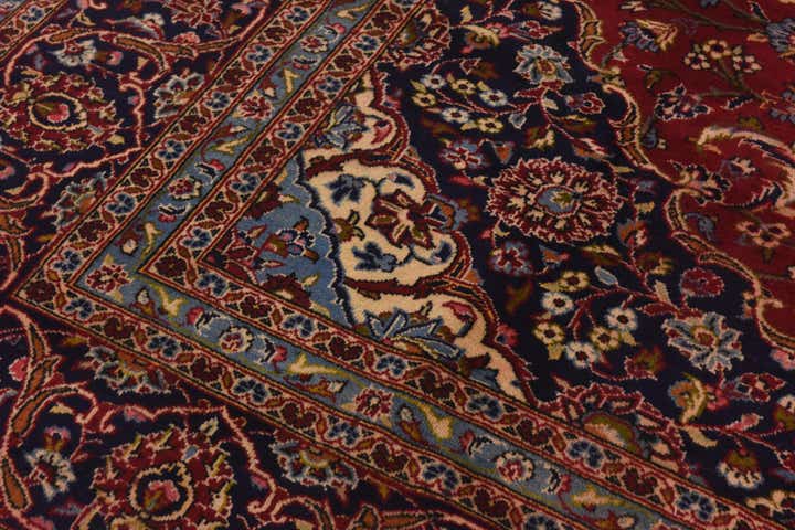 9' 9 x 12' 9 Hand Knotted Kashan Persian Wool Rug