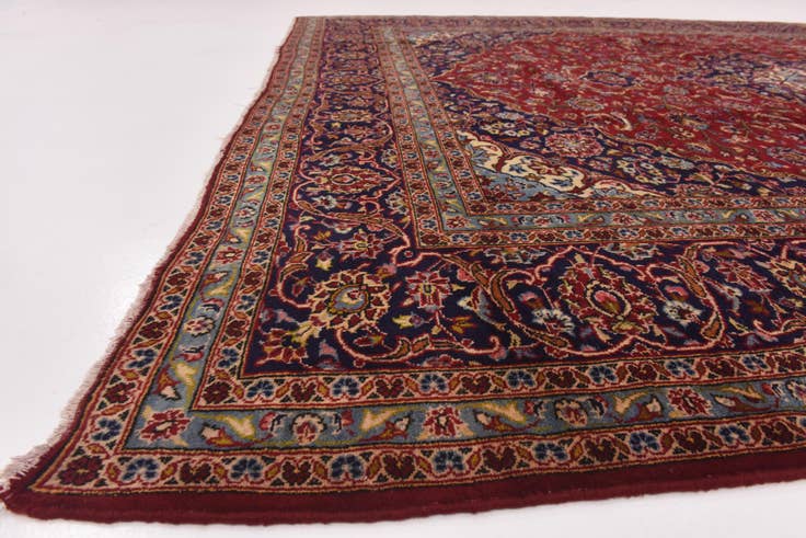 Detail image of 9' 9 x 12' 9 Hand Knotted Kashan Persian Wool Rug