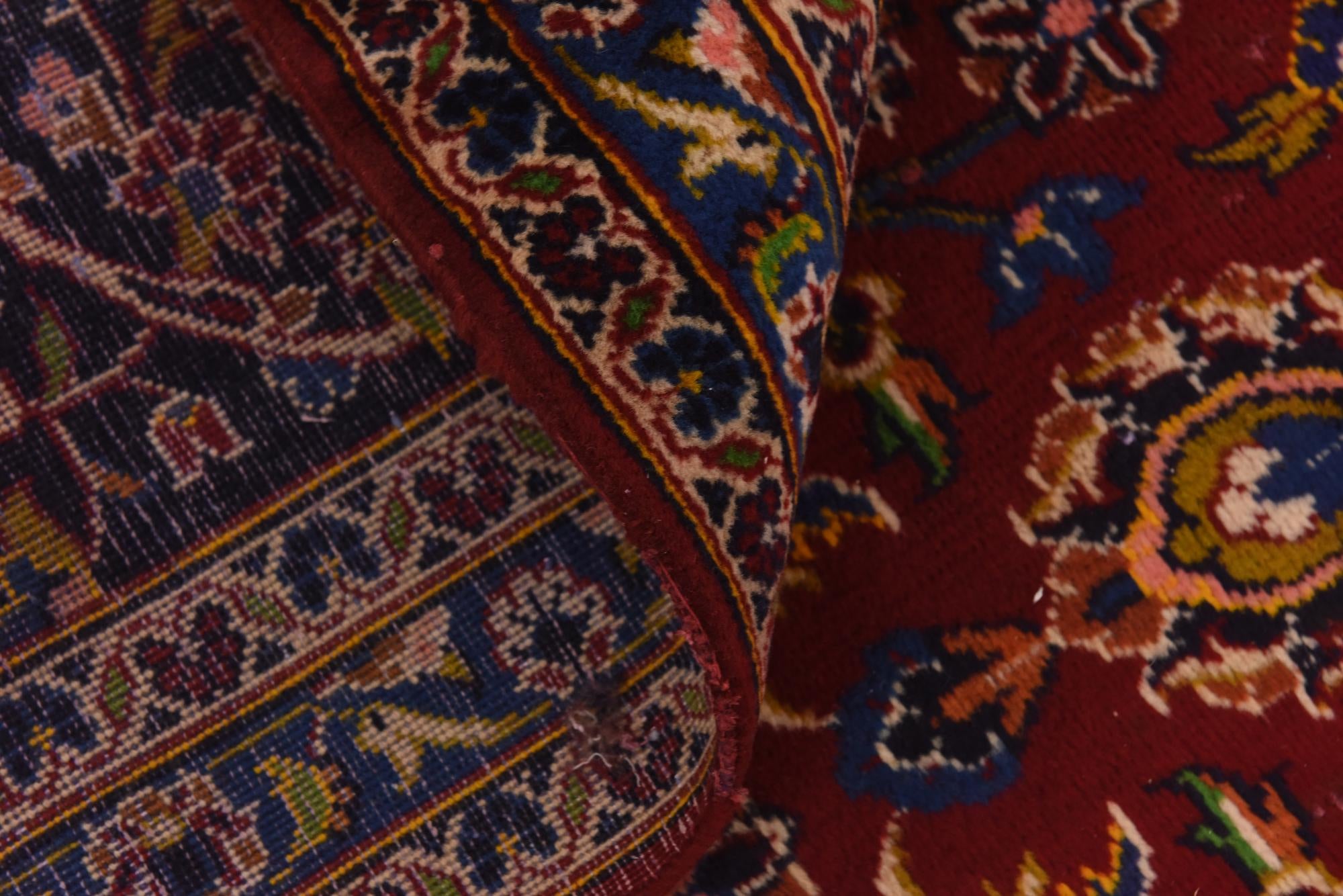 9' 7 x 12' 10 Hand Knotted Kashan Persian Wool Rug