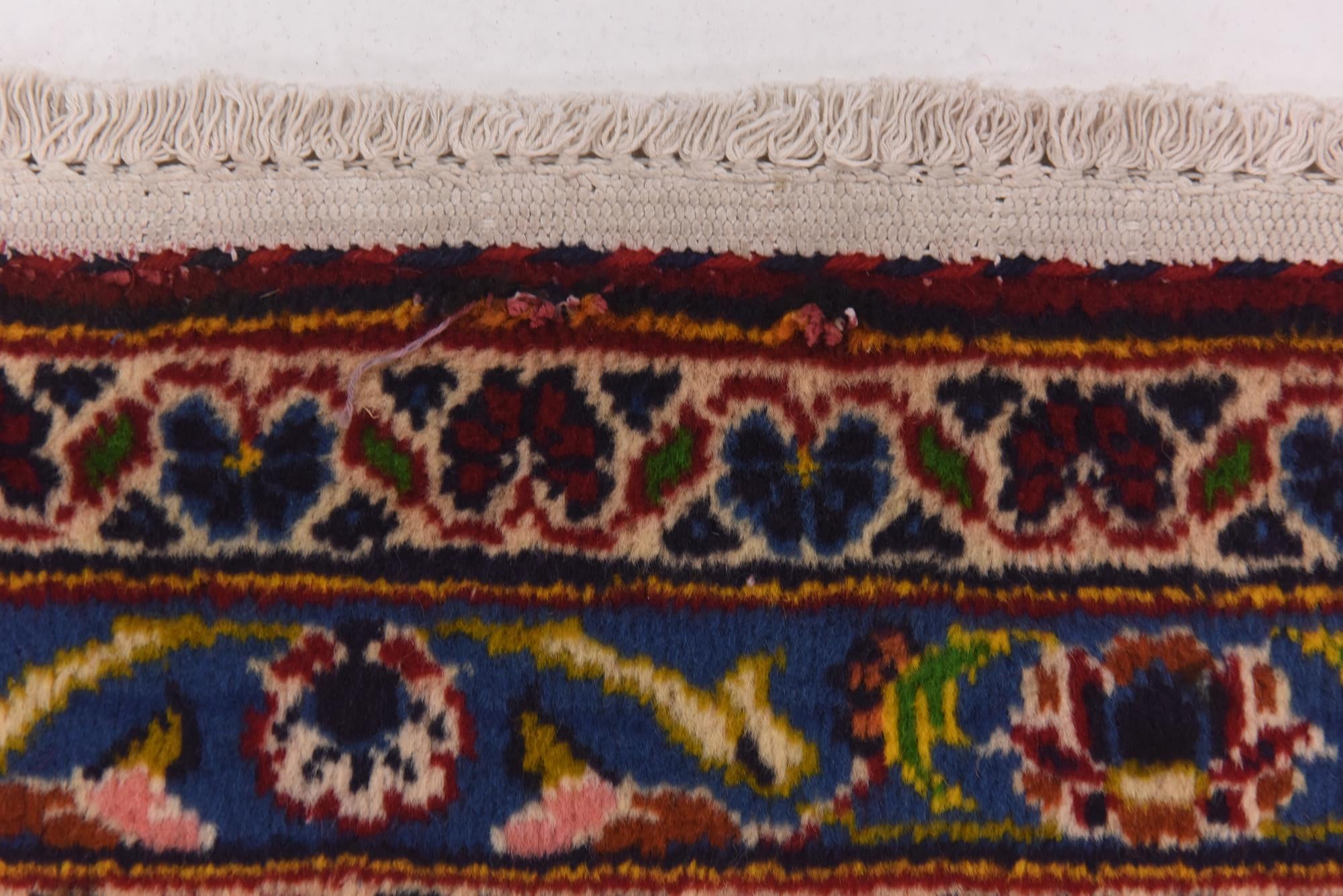 9' 7 x 12' 10 Hand Knotted Kashan Persian Wool Rug