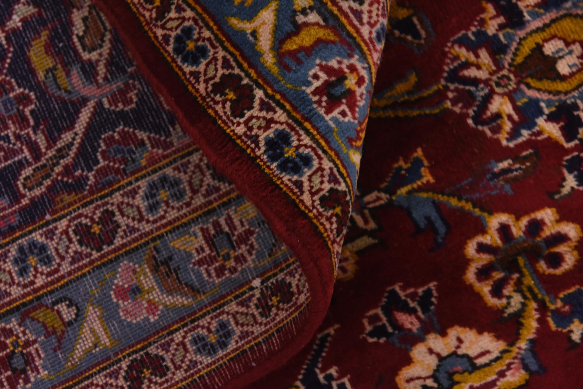 9' 7 x 12' 10 Hand Knotted Kashan Persian Wool Rug